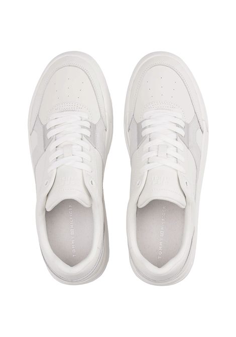 Tommy Hilfiger Court Craft Leather Shoes Ecru Men TOMMY HILFIGER | Sneakers | FM0FM05551-0K5